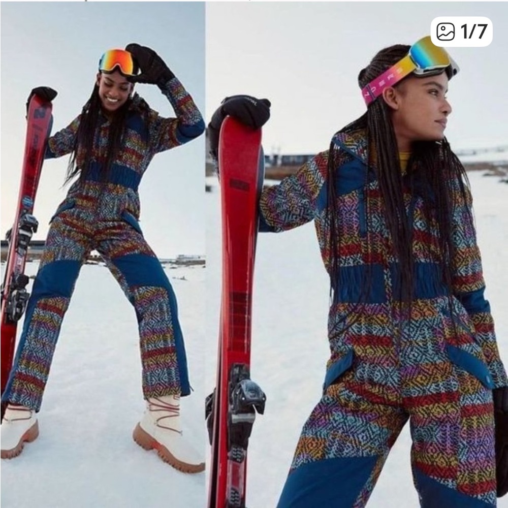Colorful Patterned Ski Suit